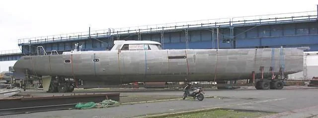 a military tank on a track aboard GARCIA 110 Yacht for Sale