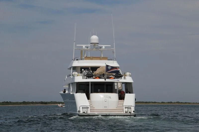 a boat in the water aboard TSALTA Yacht for Sale