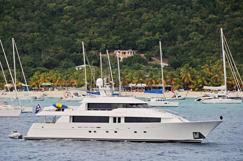 a boat in the water aboard TSALTA Yacht for Sale