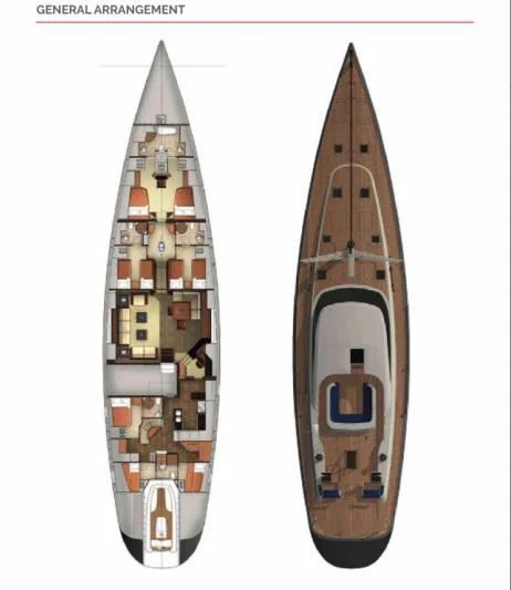 a comparison of a model of a rocket aboard SWAGGER Yacht for Sale