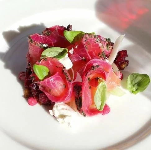 a plate of food aboard SWAGGER Yacht for Sale