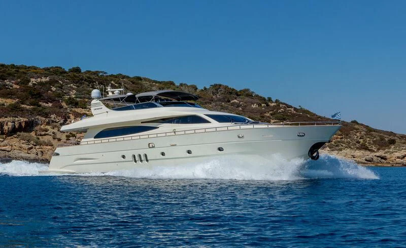 a boat on the water aboard MIRAVAL Yacht for Charter