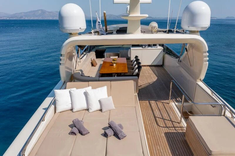 a boat on the water aboard MIRAVAL Yacht for Charter