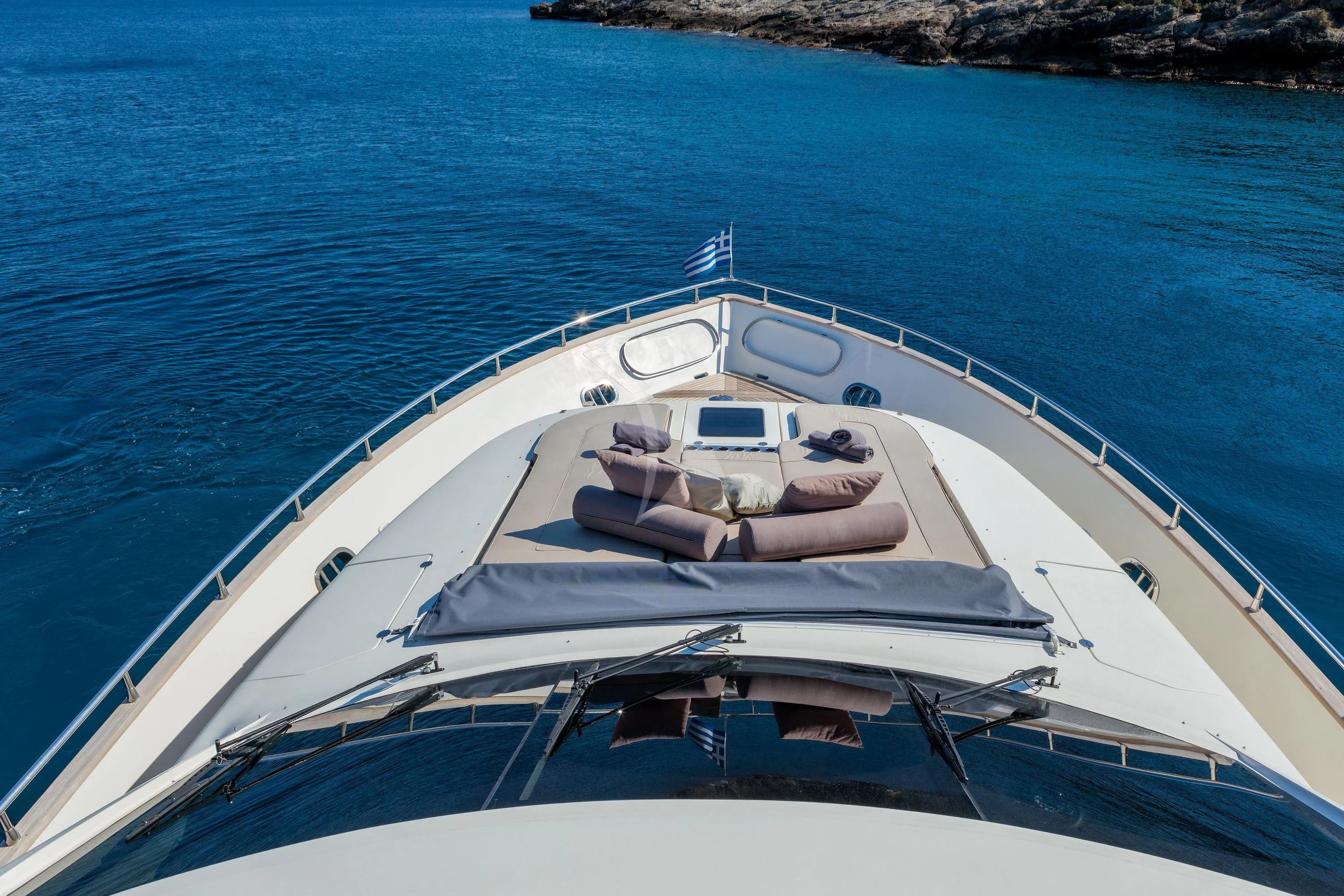 a boat on the water aboard MIRAVAL Yacht for Charter
