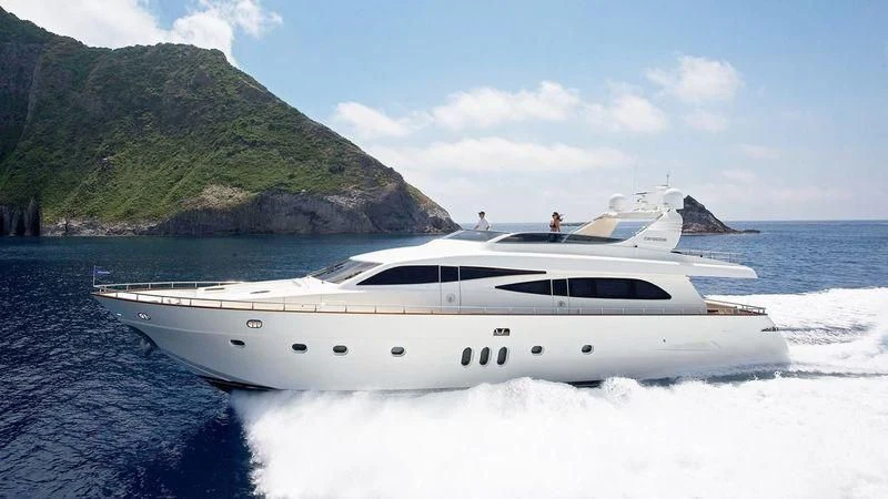 a boat on the water aboard MIRAVAL Yacht for Charter