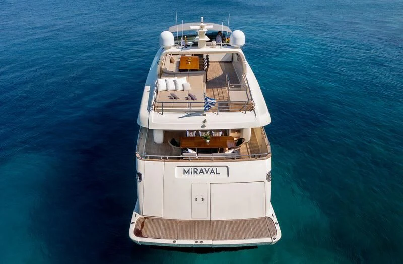 a boat on the water aboard MIRAVAL Yacht for Charter