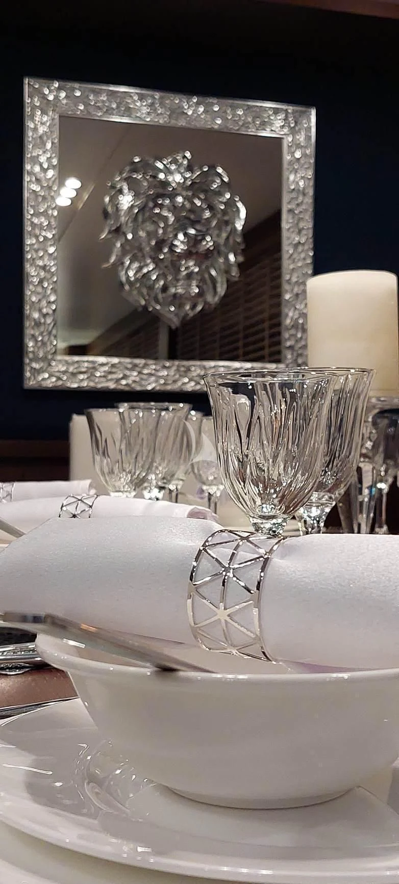 a white bowl with a flower on it aboard MIRAVAL Yacht for Charter