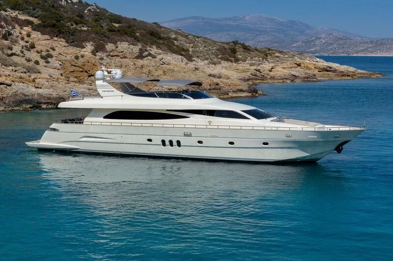 a yacht on the water aboard MIRAVAL Yacht for Charter