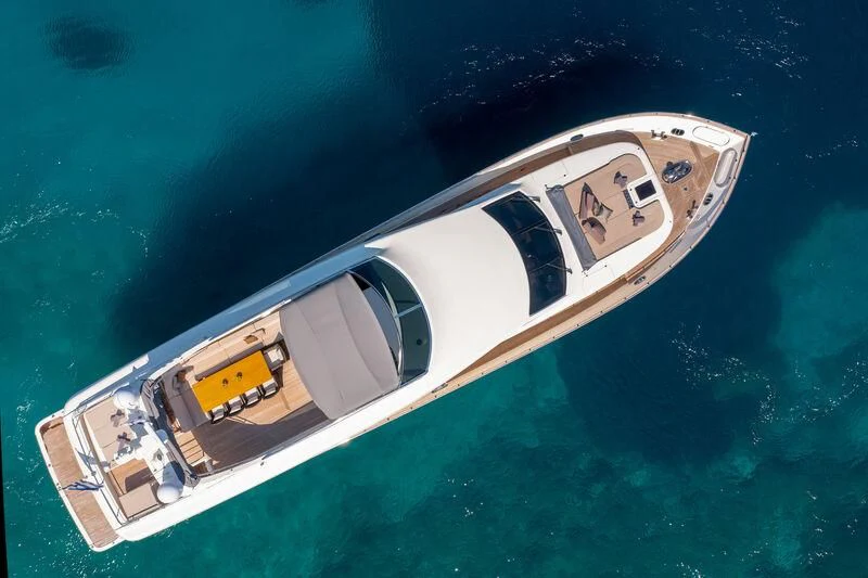 a space ship in the water aboard MIRAVAL Yacht for Charter