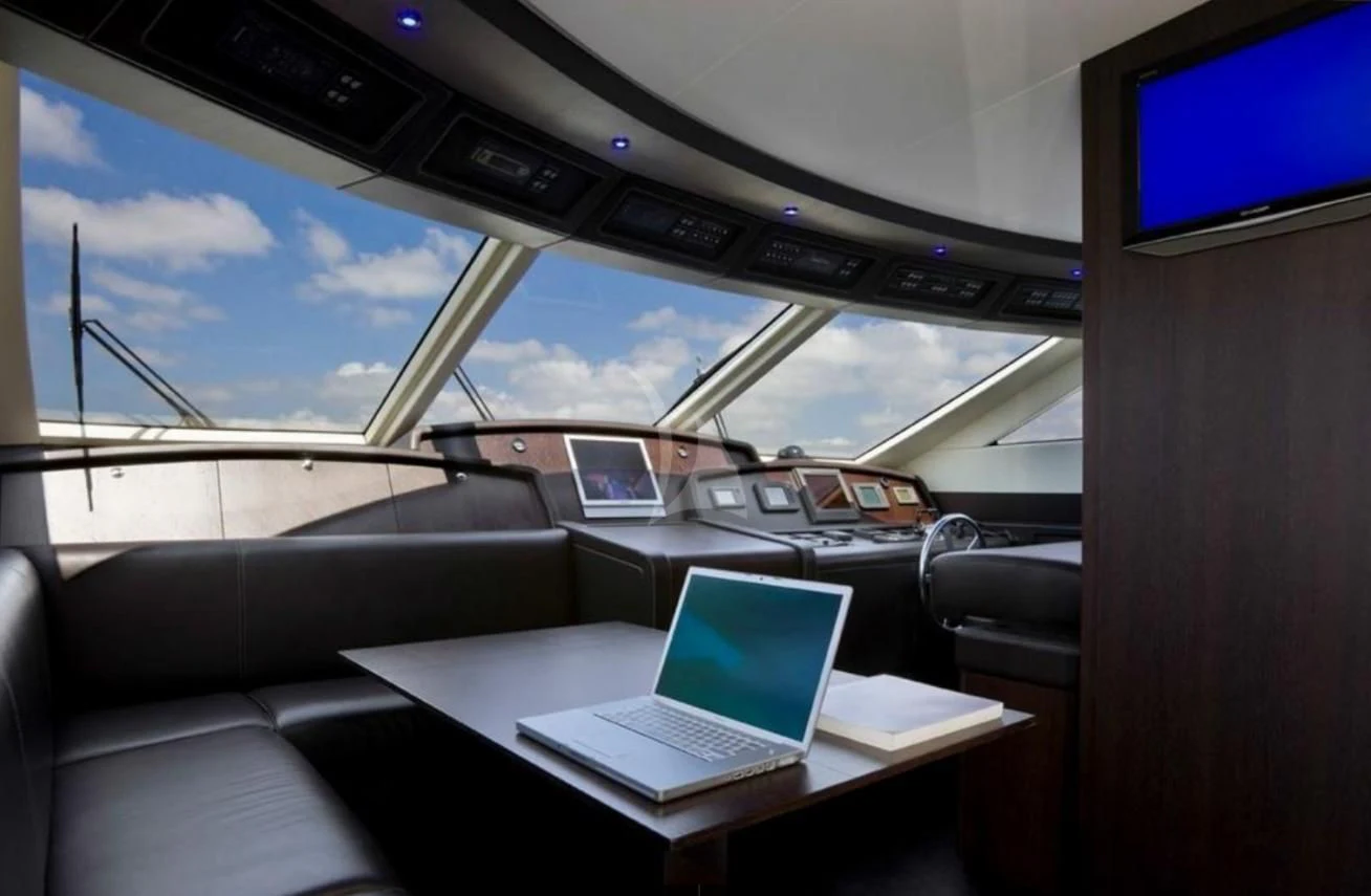 a car with a laptop on it aboard MIRAVAL Yacht for Charter