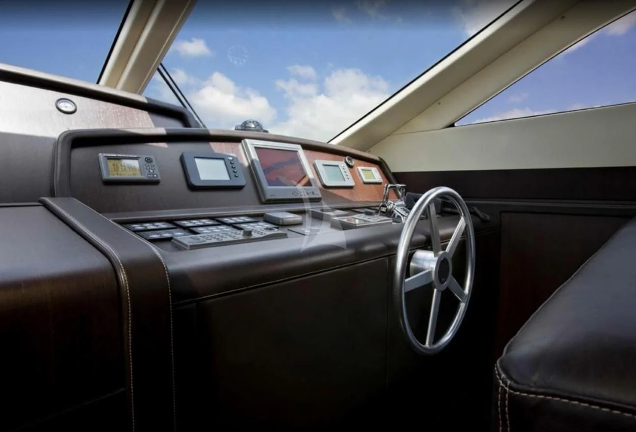 a car with luggage in it aboard MIRAVAL Yacht for Charter