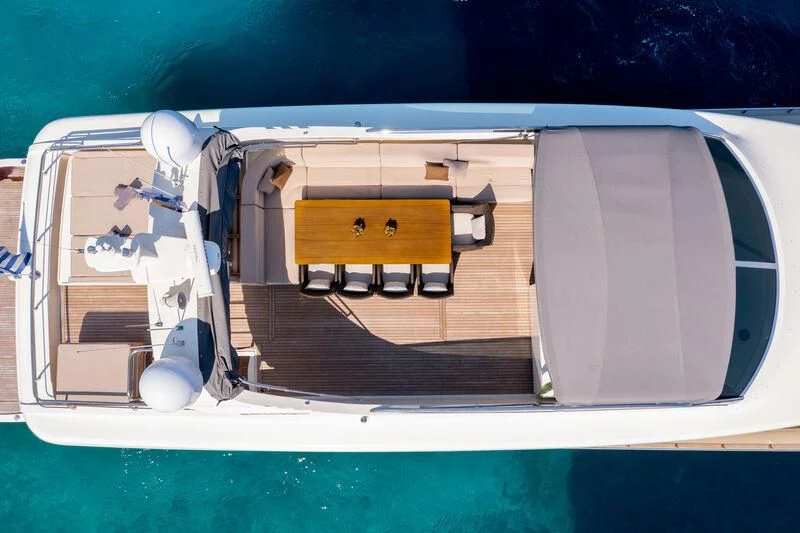 a model of a space ship aboard MIRAVAL Yacht for Charter