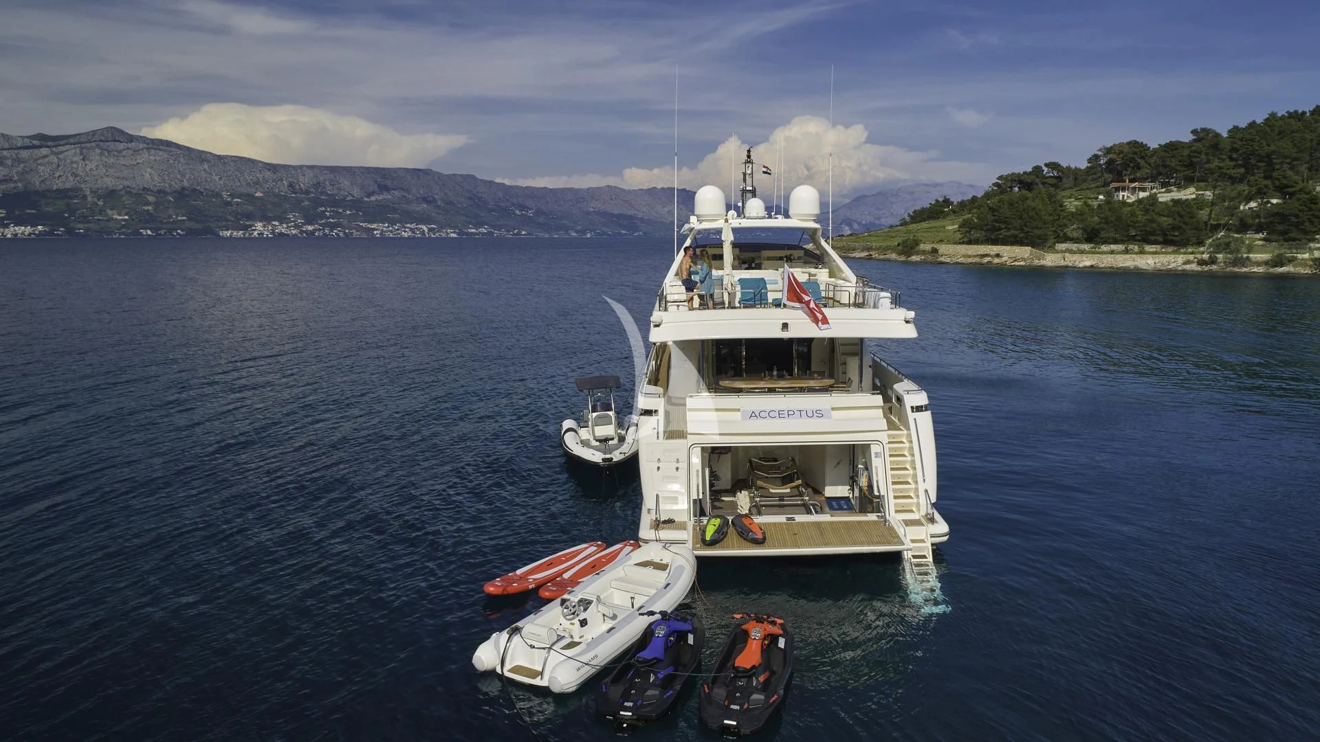 a boat on the water aboard ACCEPTUS Yacht for Sale