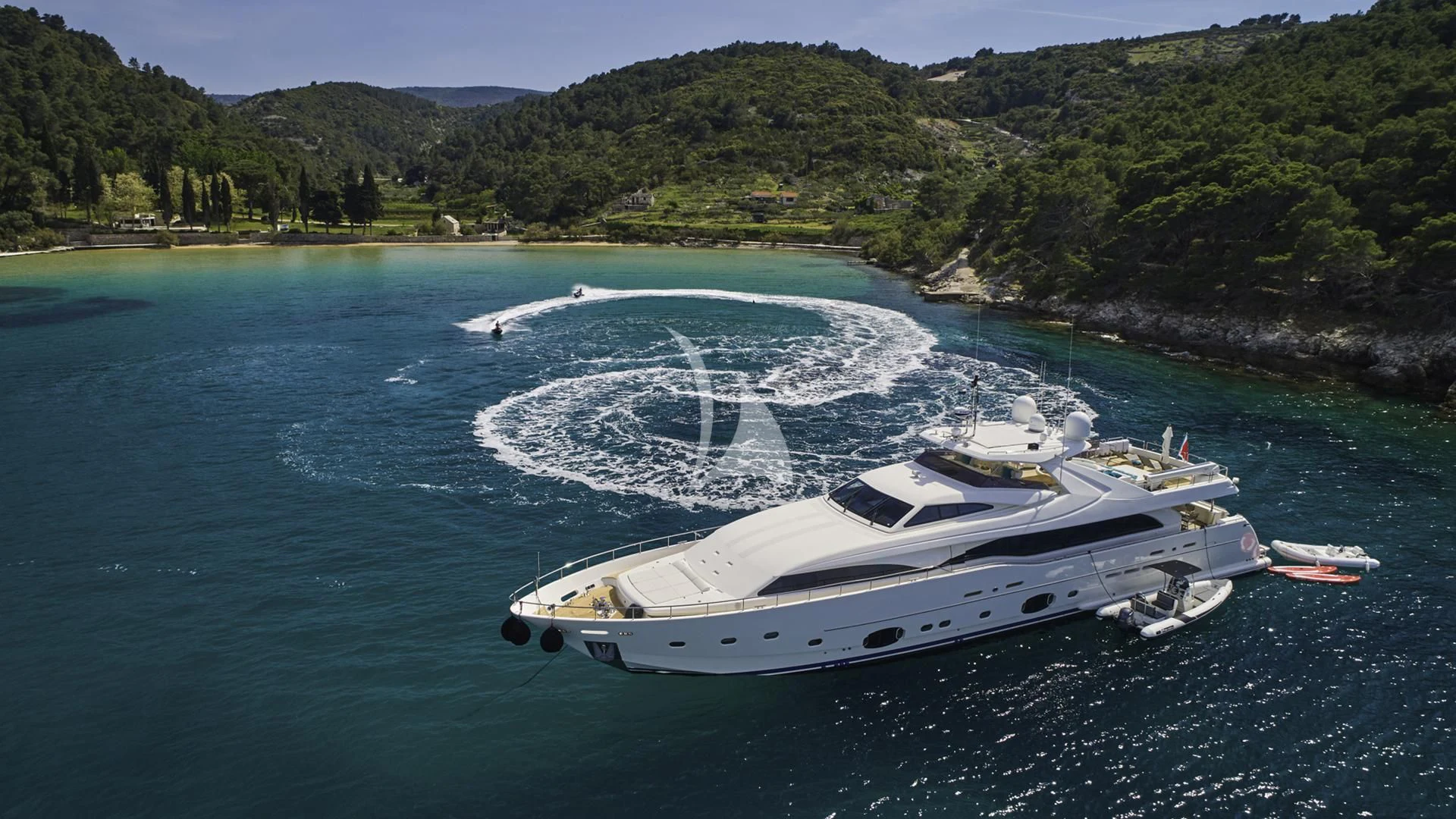 a boat on the water aboard ACCEPTUS Yacht for Sale