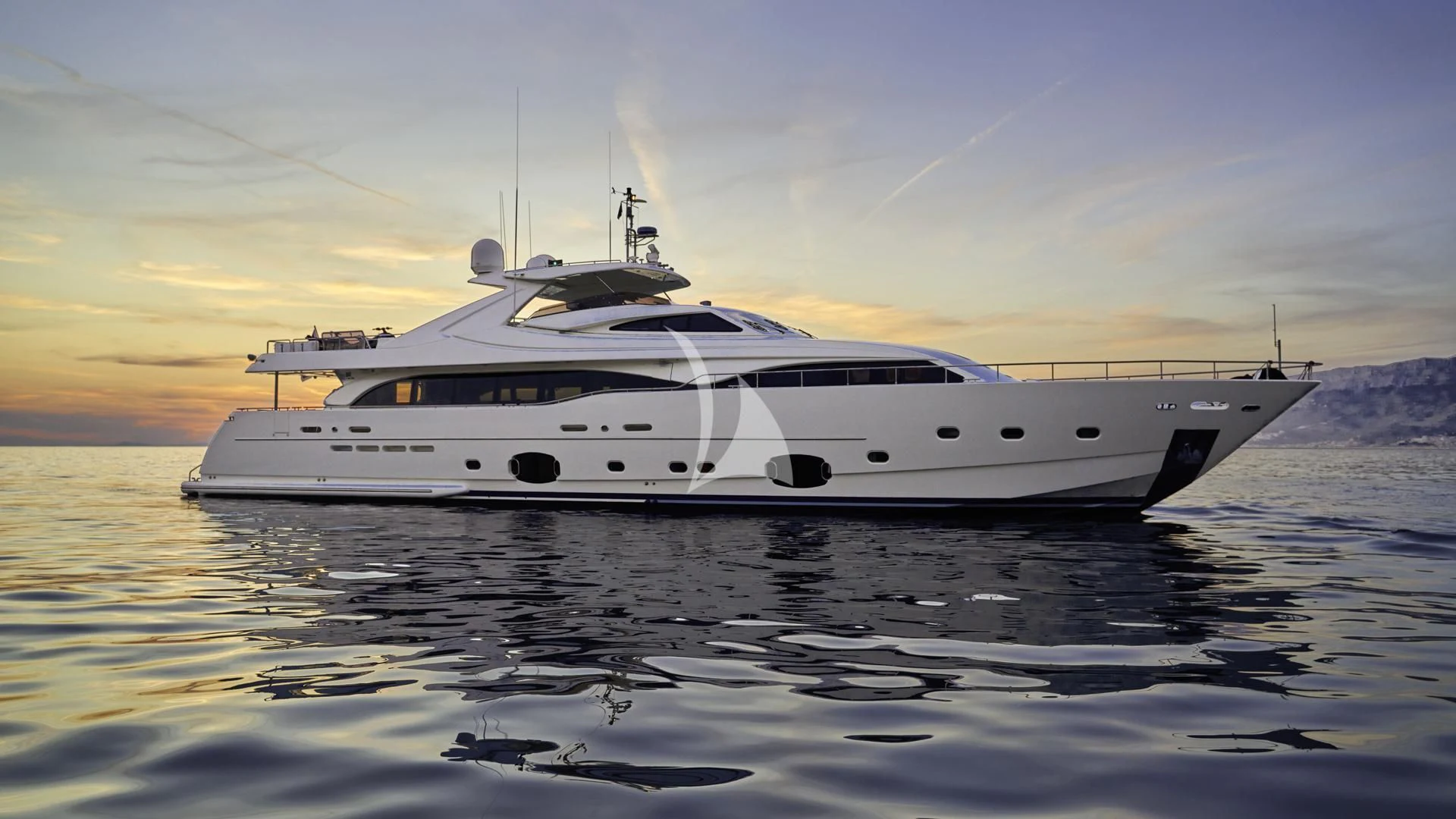a white yacht in the water aboard ACCEPTUS Yacht for Sale