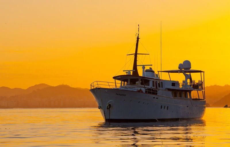 a boat on the water aboard TAMARIND Yacht for Sale