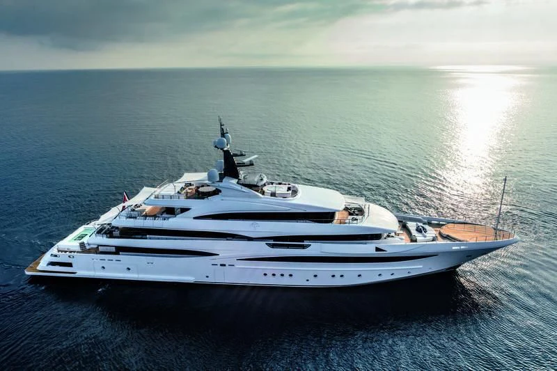 a white yacht in the water aboard STARBURST IV Yacht for Charter