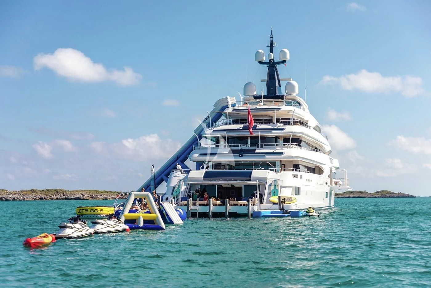a large boat in the water aboard STARBURST IV Yacht for Charter