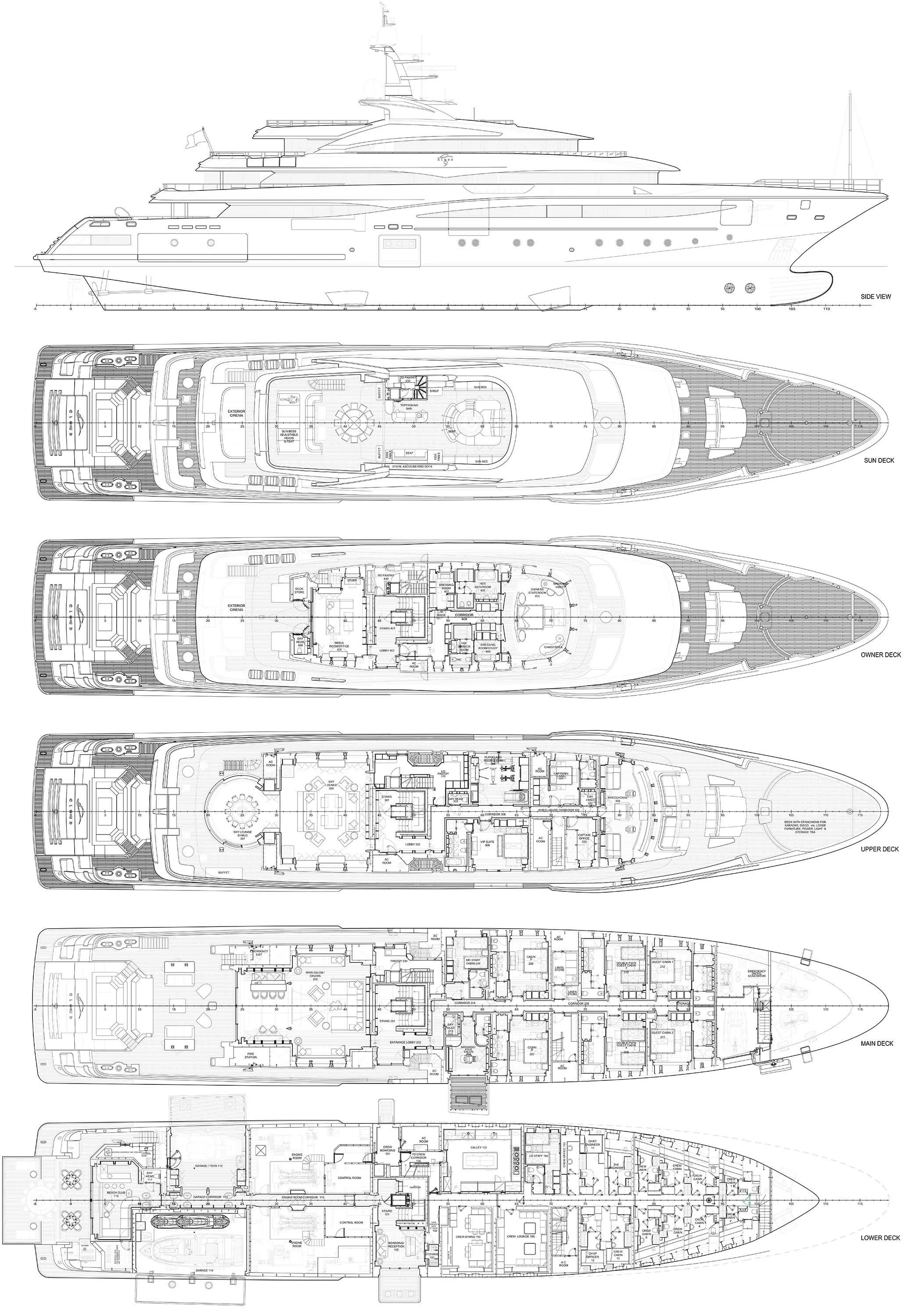 diagram aboard STARBURST IV Yacht for Charter