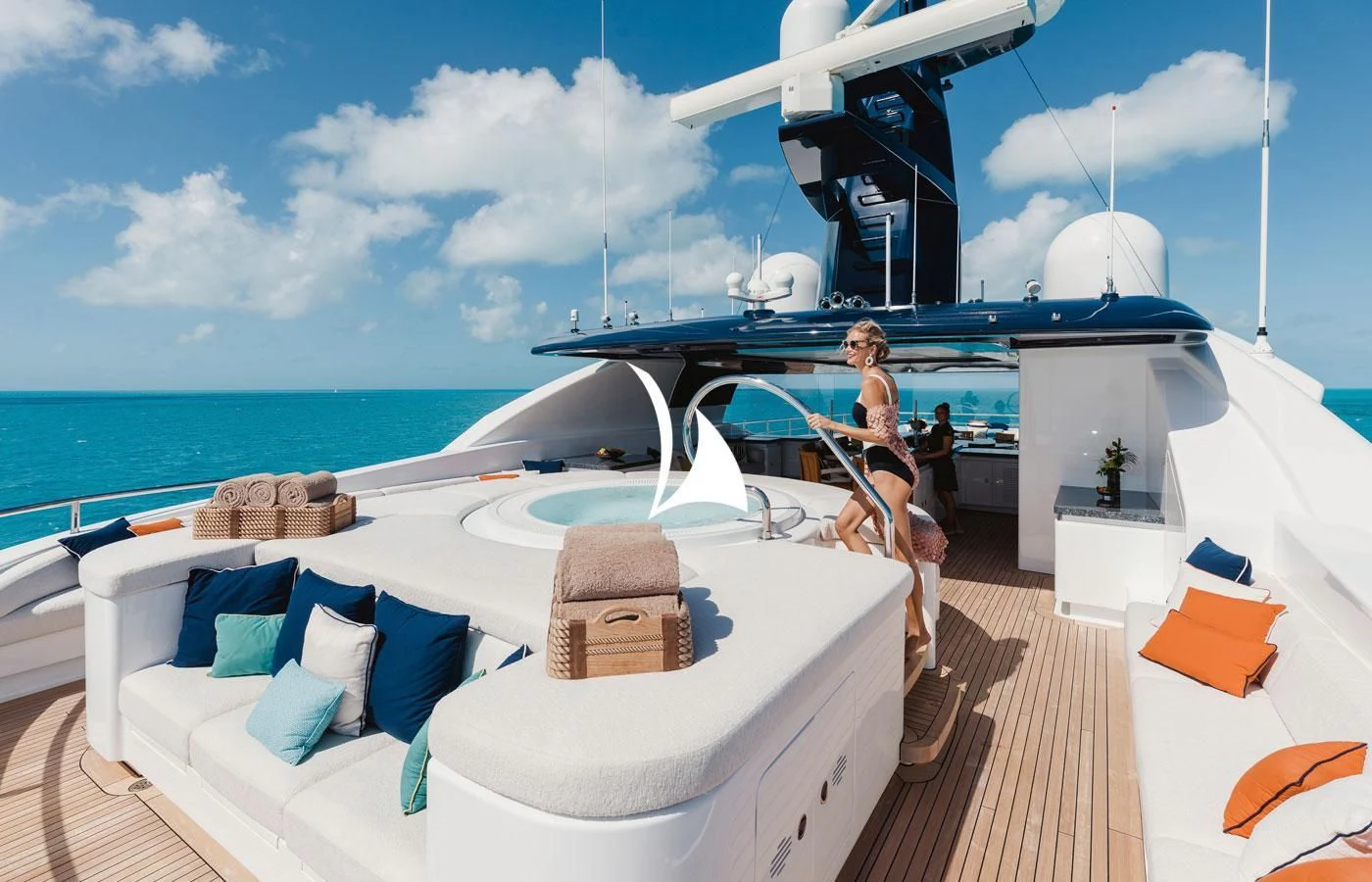 a boat on the water aboard STARBURST IV Yacht for Charter