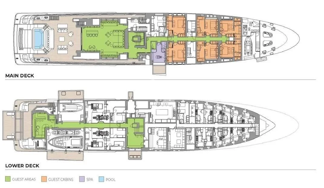 diagram aboard STARBURST IV Yacht for Charter