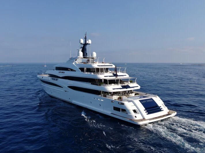 a white yacht in the water aboard STARBURST IV Yacht for Charter