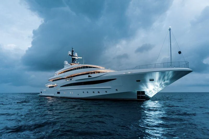 a white yacht in the water aboard STARBURST IV Yacht for Charter