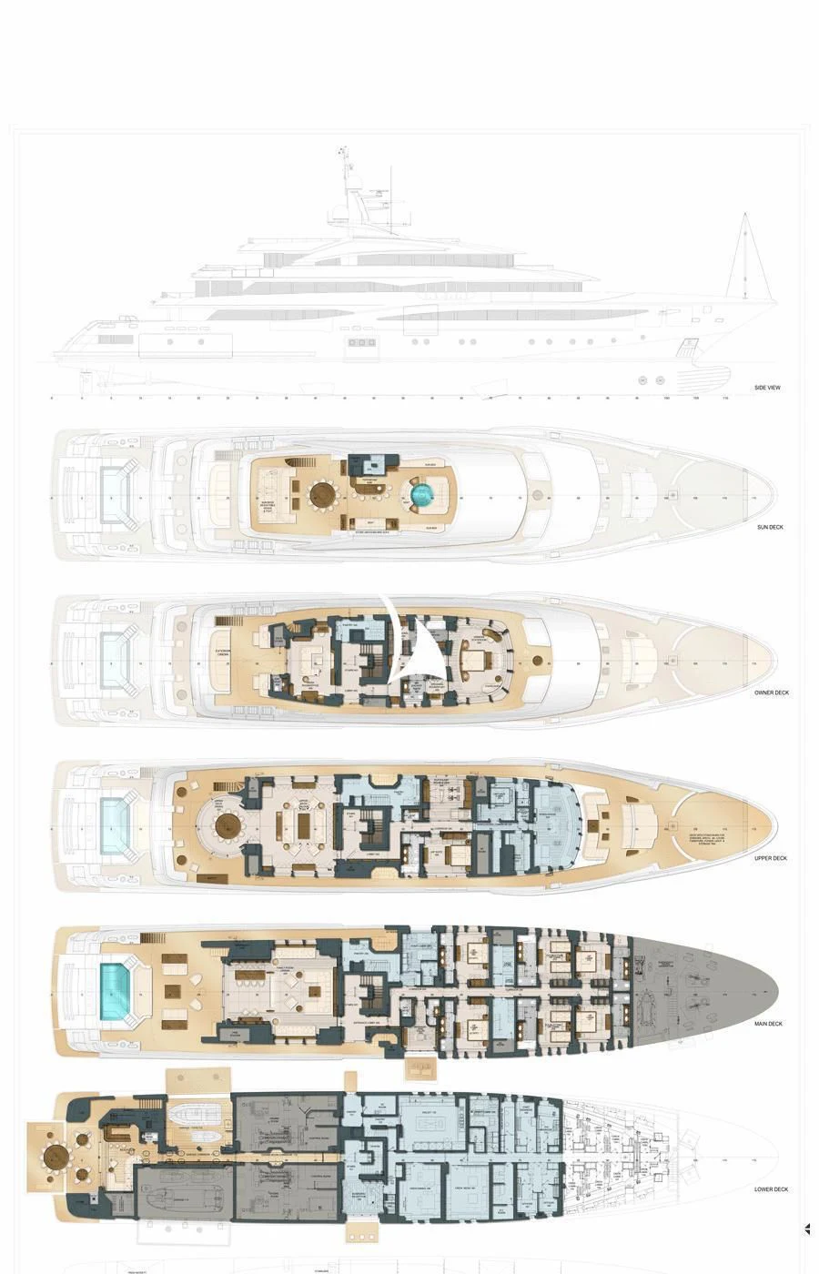 diagram, engineering drawing aboard STARBURST IV Yacht for Charter