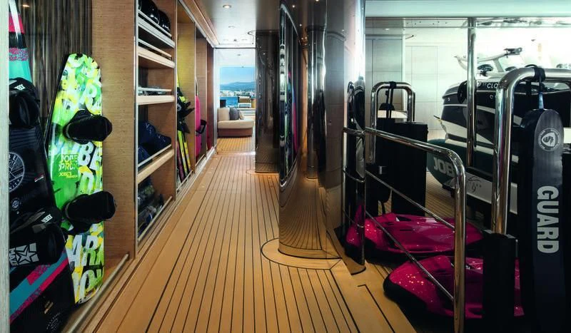 a room with a rack of computer servers aboard STARBURST IV Yacht for Charter