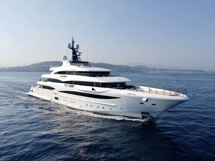 a white yacht in the water aboard STARBURST IV Yacht for Charter