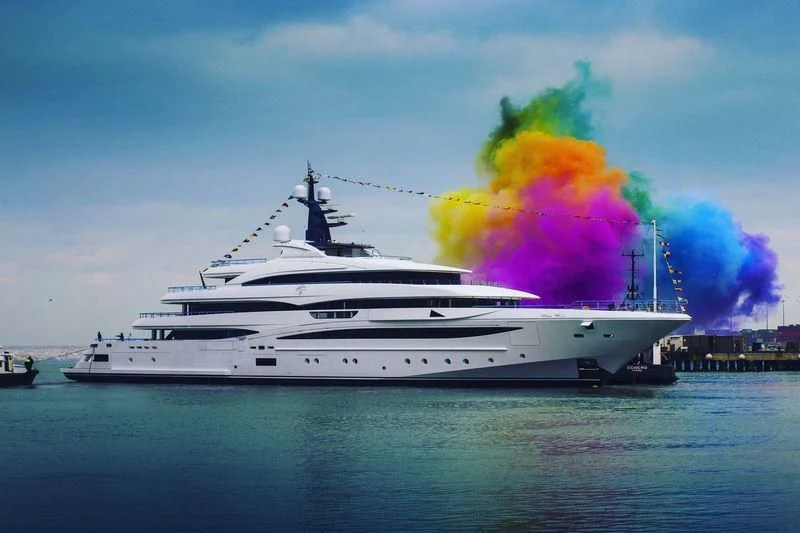 a large ship in the water aboard STARBURST IV Yacht for Charter