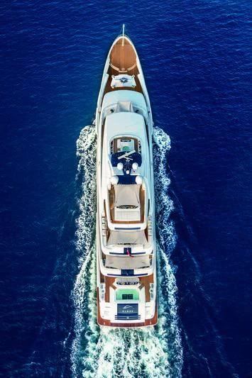 a long boat in the water aboard STARBURST IV Yacht for Charter