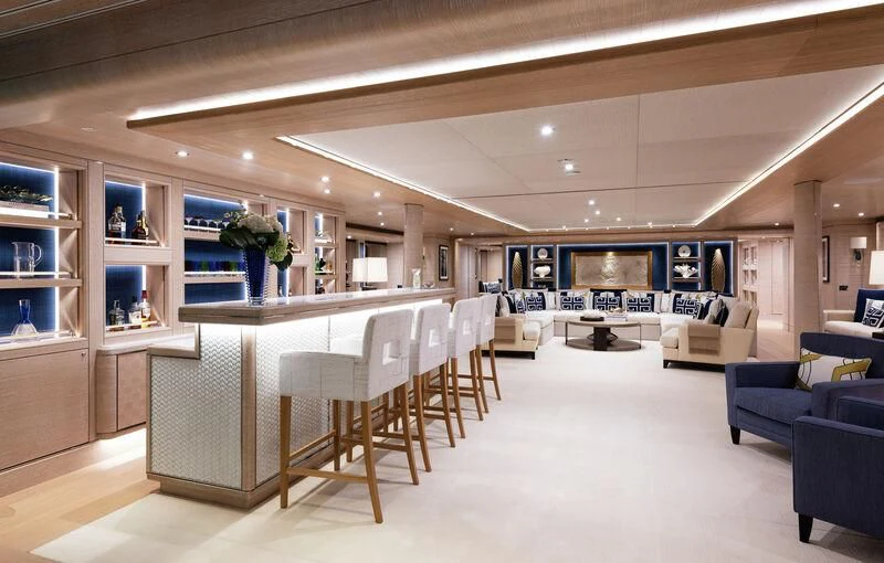 a large open office space aboard STARBURST IV Yacht for Charter