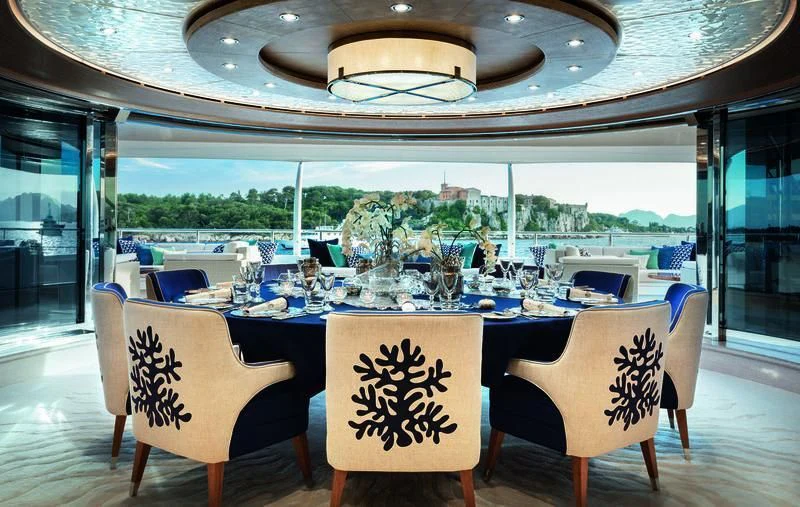 a table set for a meal aboard STARBURST IV Yacht for Charter