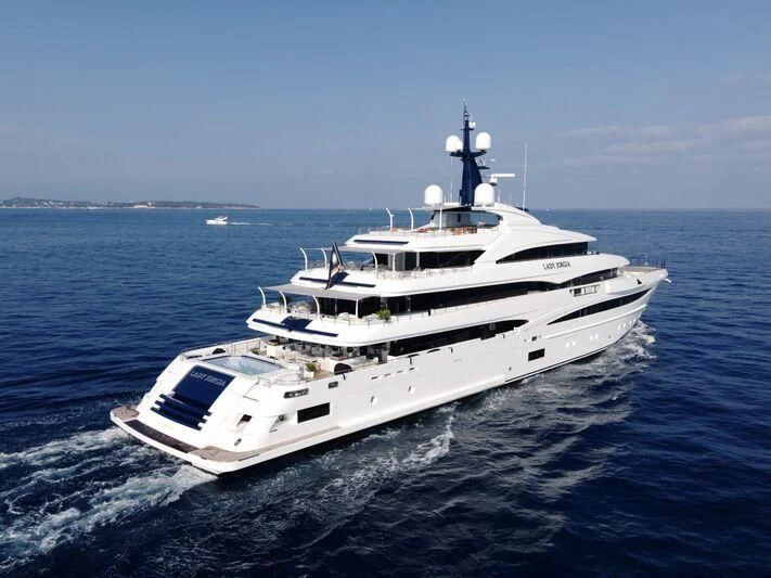 a white yacht in the water aboard STARBURST IV Yacht for Charter