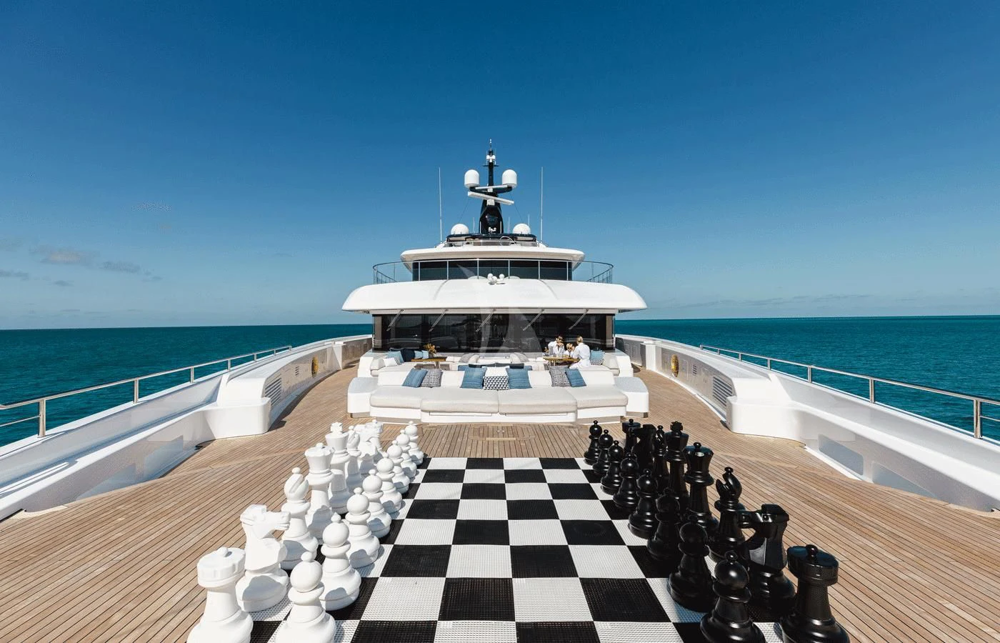 a cruise ship on the water aboard STARBURST IV Yacht for Charter