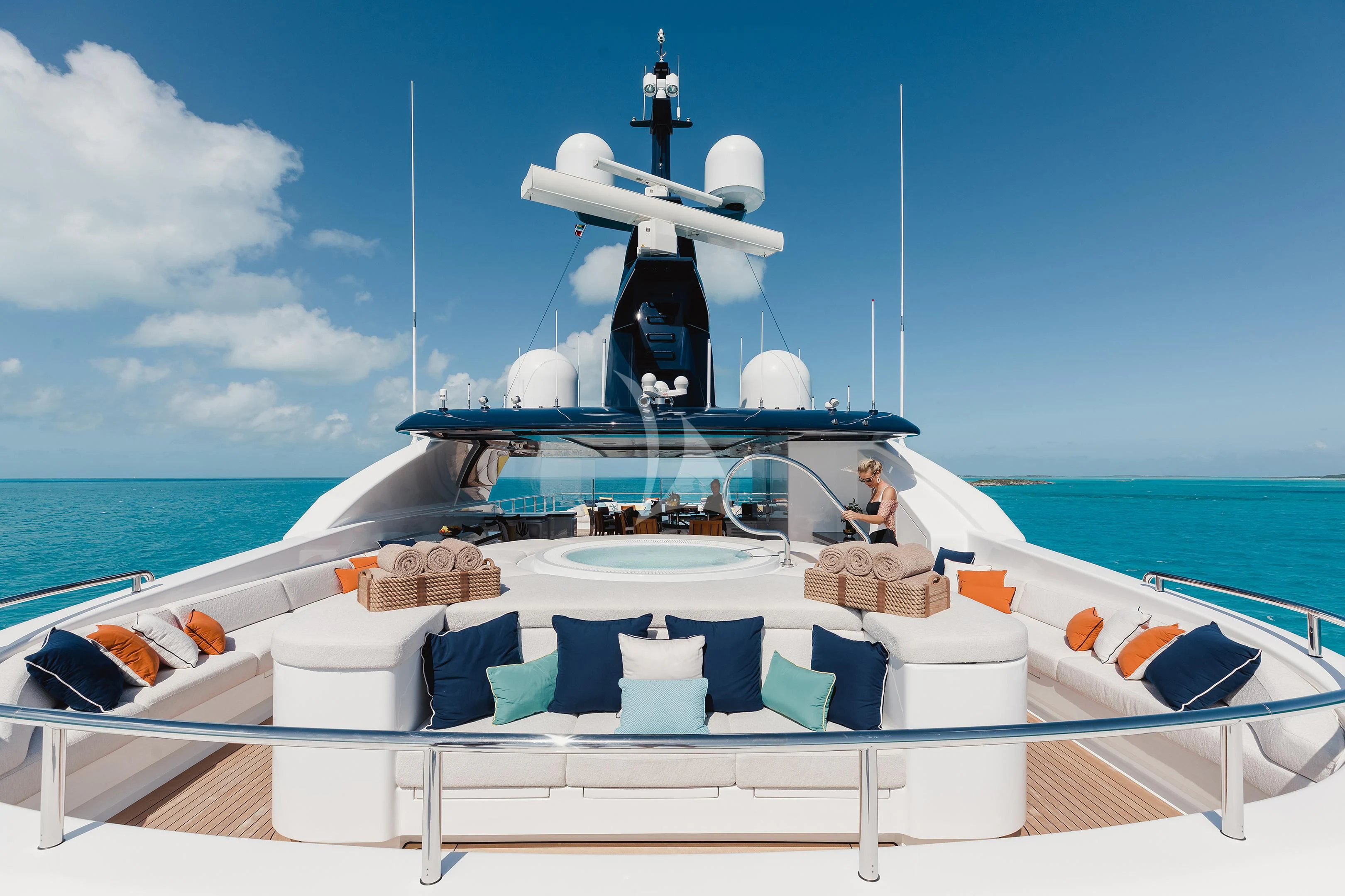 a person on a boat aboard STARBURST IV Yacht for Charter