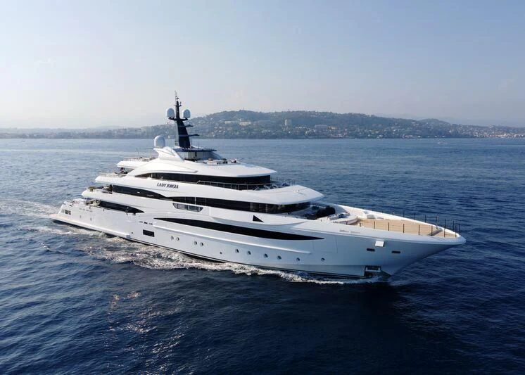 a white yacht in the water aboard STARBURST IV Yacht for Charter