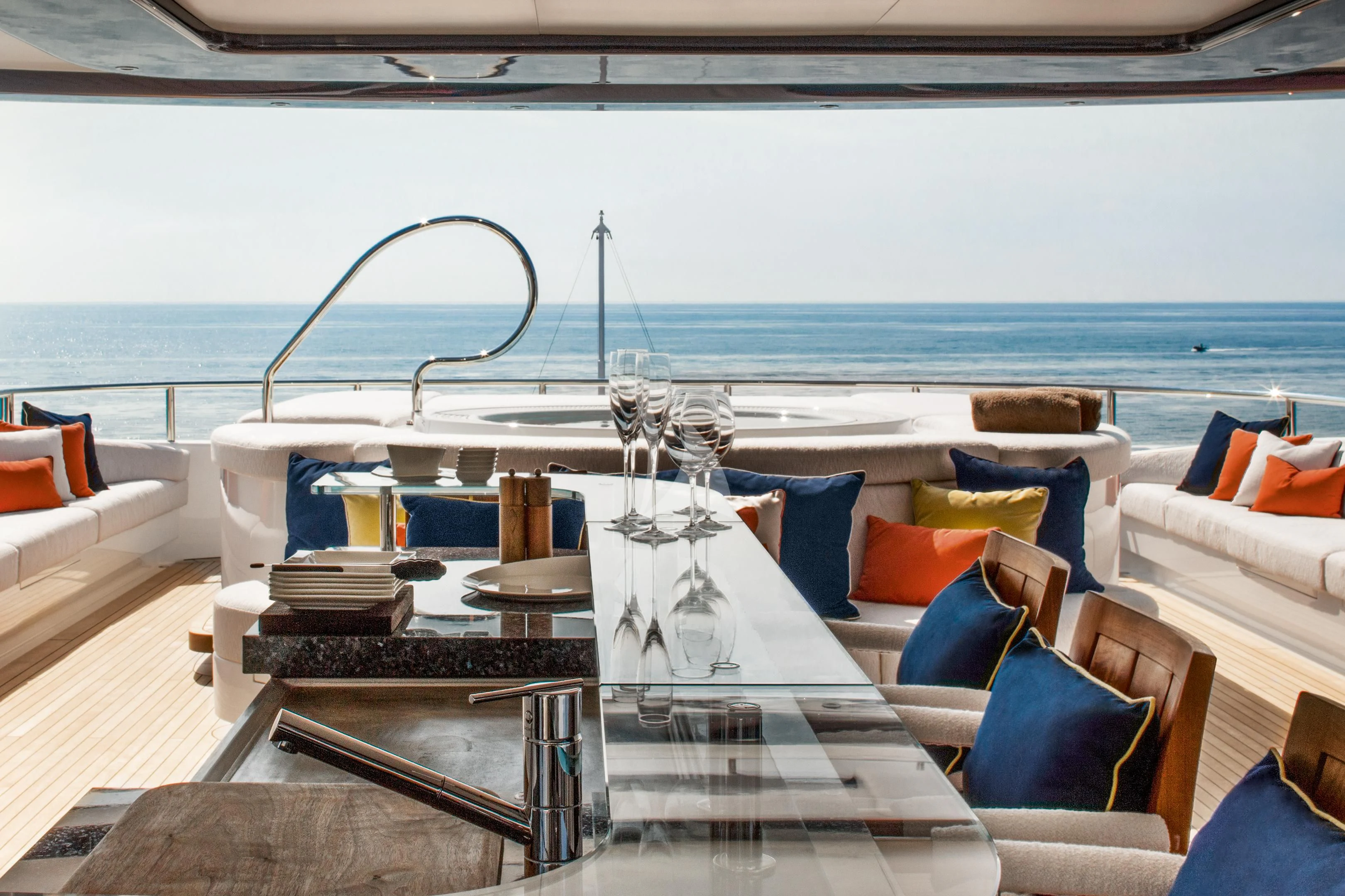 a boat on the water aboard STARBURST IV Yacht for Charter