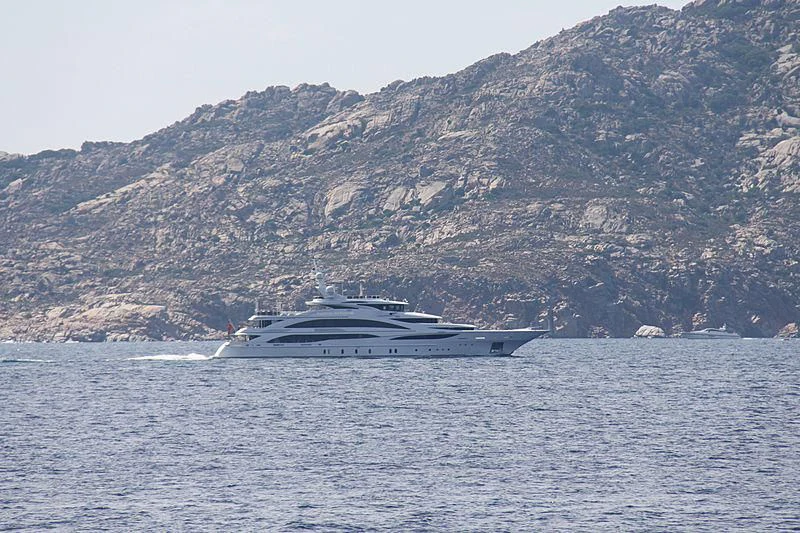 a ship sailing on water aboard DIAMONDS ARE FOREVER Yacht for Sale