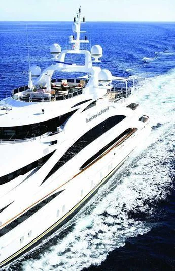 a boat on the water aboard DIAMONDS ARE FOREVER Yacht for Sale