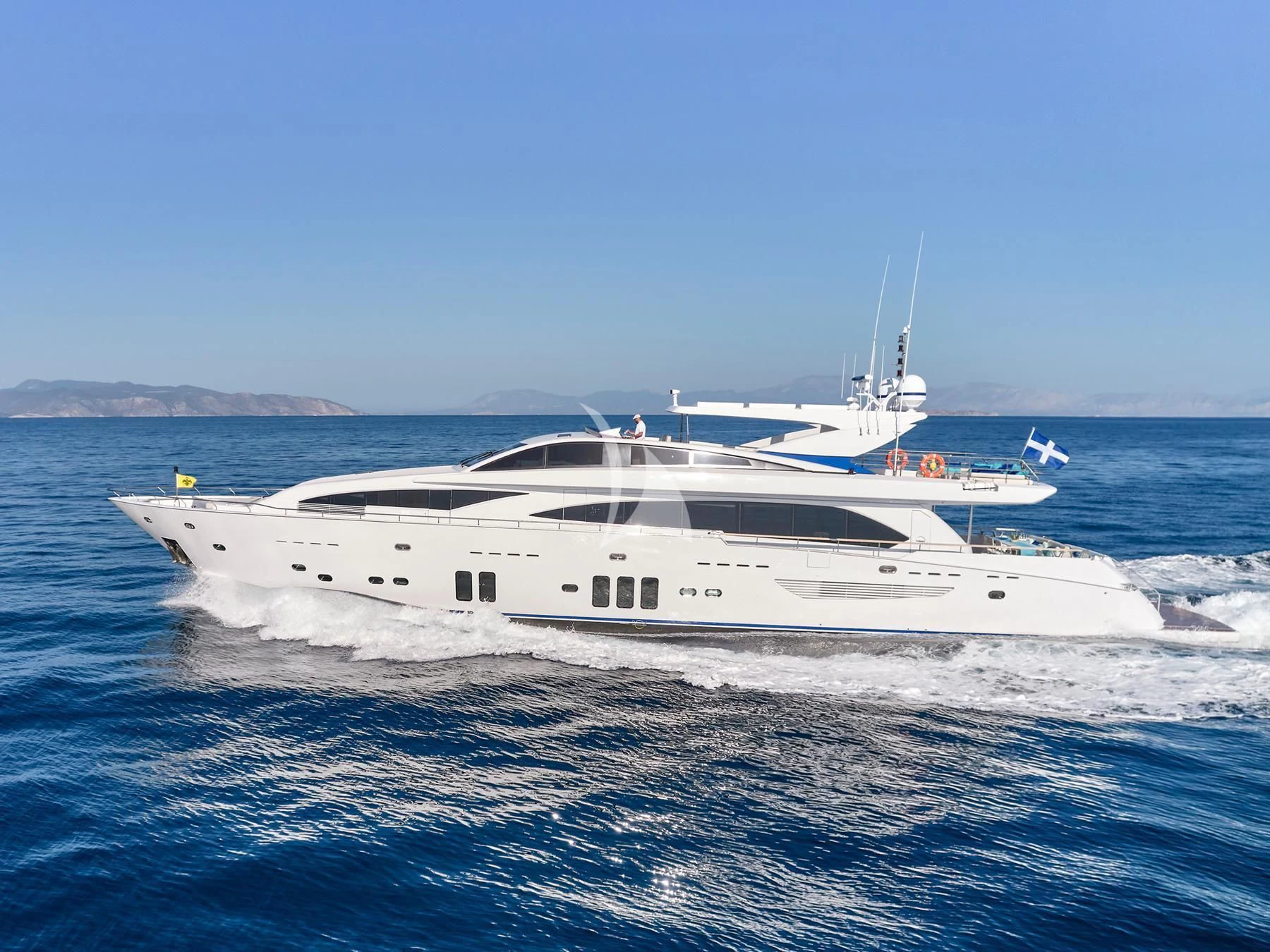 a white yacht in the water aboard HAKUNA MATATA Yacht for Charter