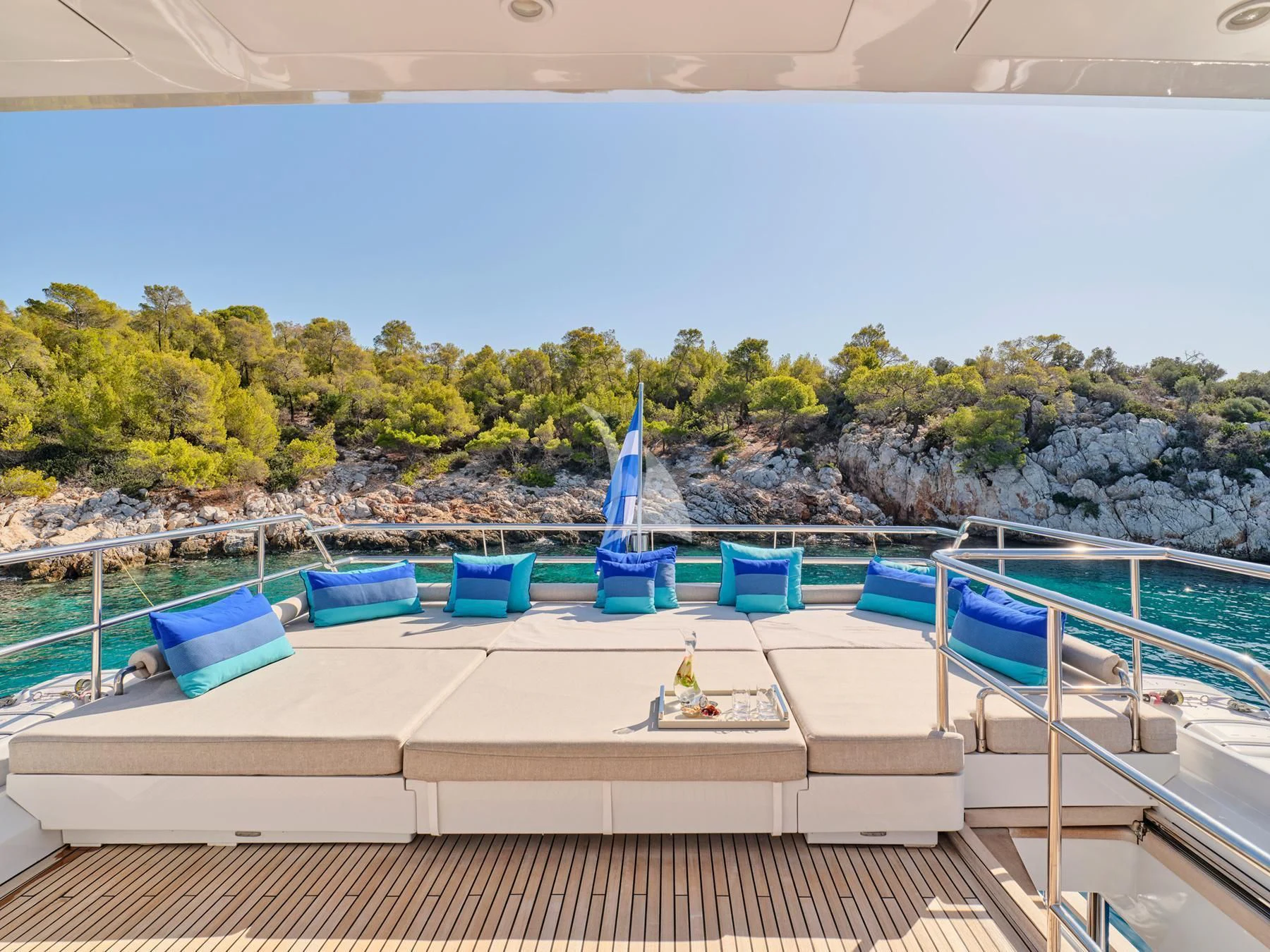 a pool with a slide aboard HAKUNA MATATA Yacht for Charter