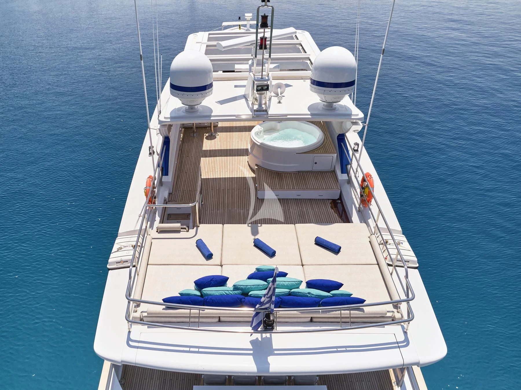 a boat with a dock aboard HAKUNA MATATA Yacht for Charter