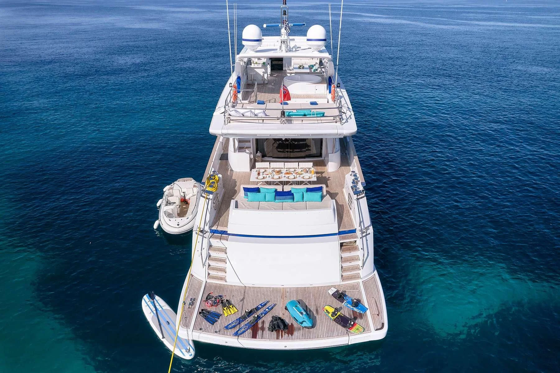 a boat with people on it aboard HAKUNA MATATA Yacht for Charter