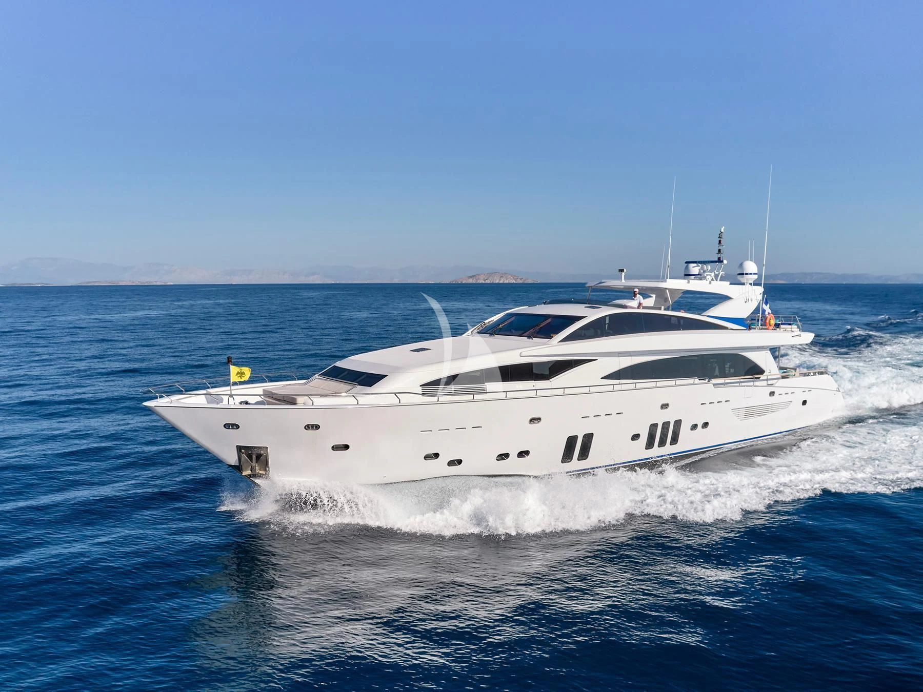 a white yacht in the water aboard HAKUNA MATATA Yacht for Charter
