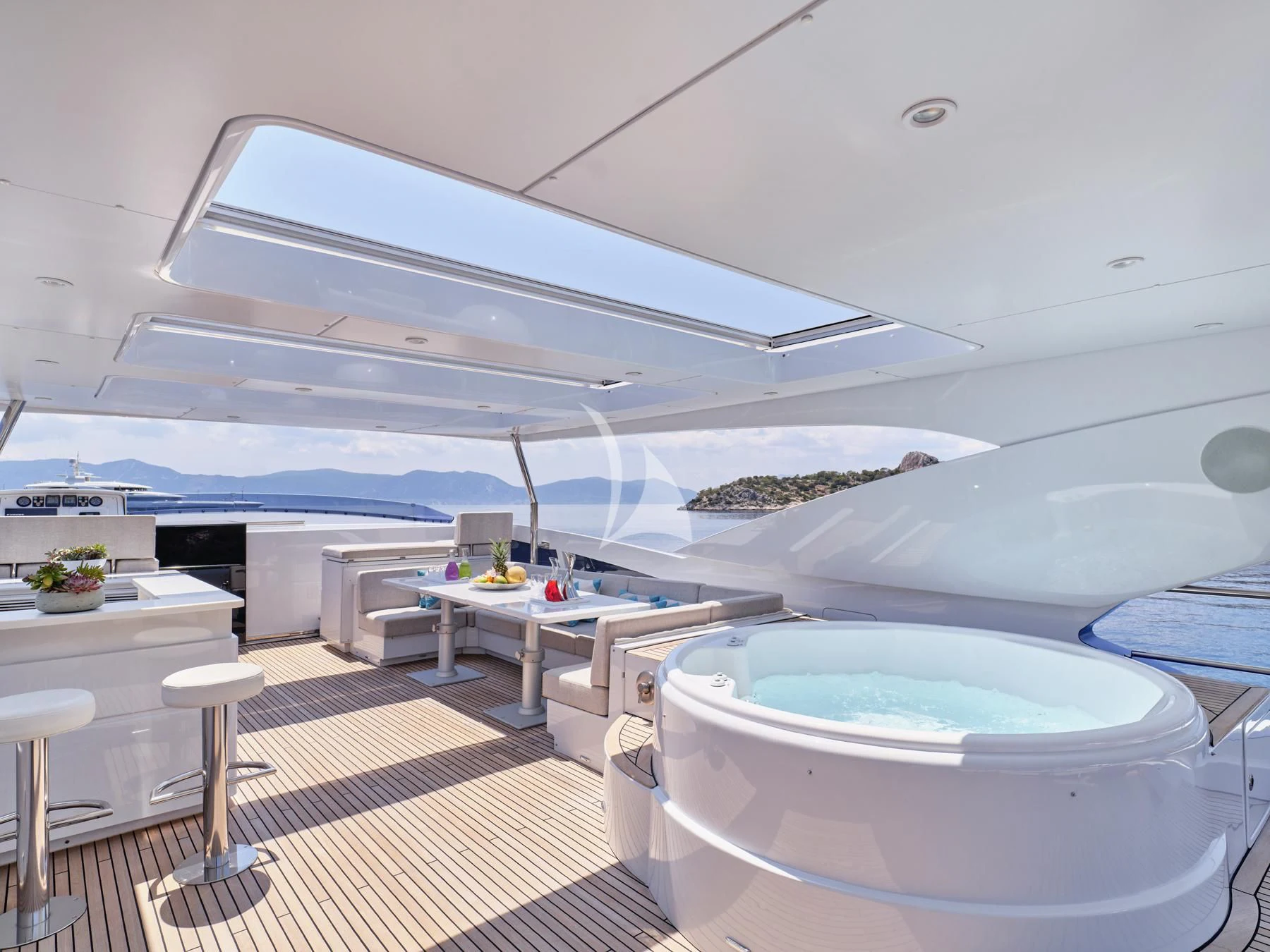 a room with a large pool aboard HAKUNA MATATA Yacht for Charter