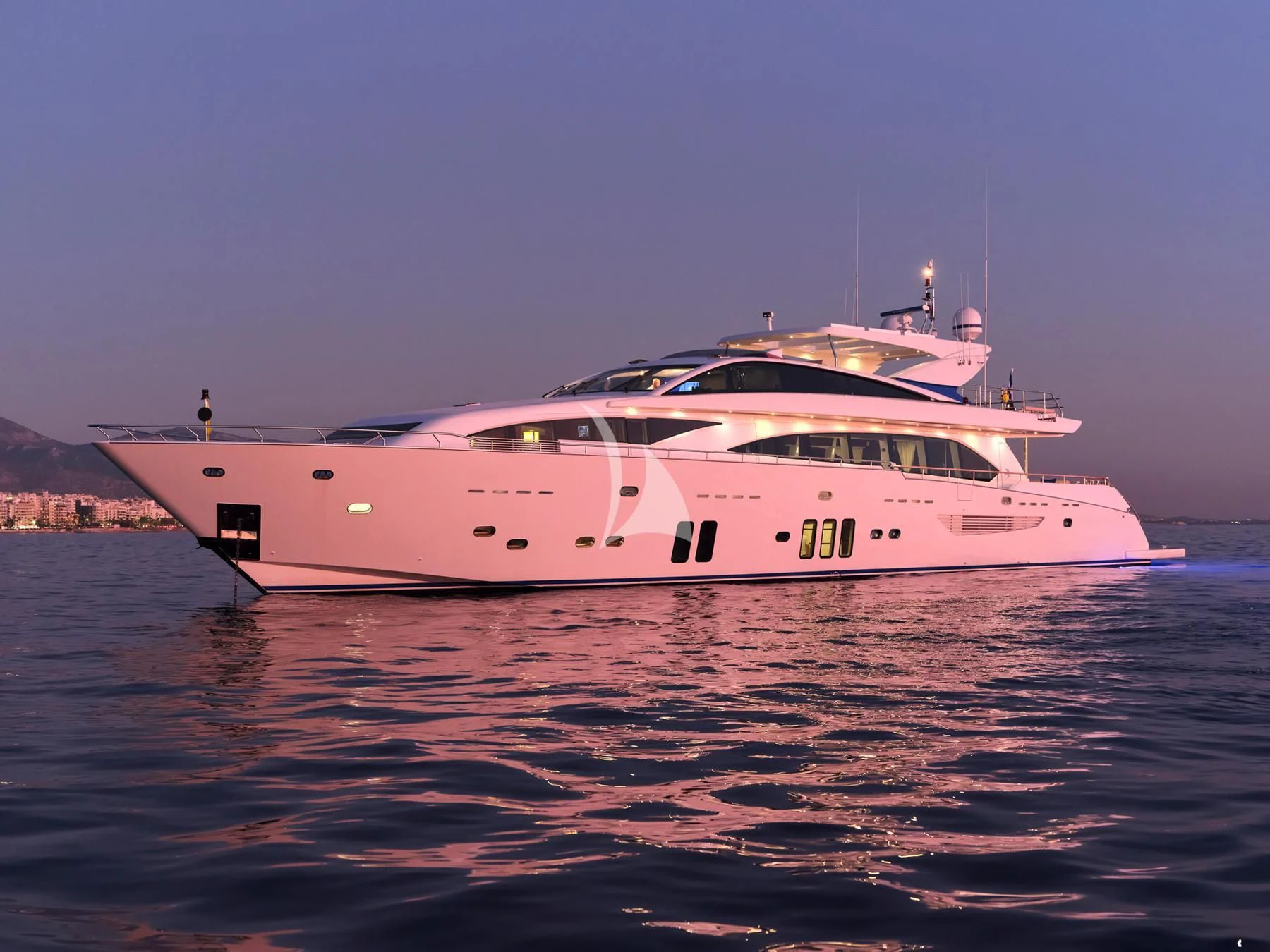 a white yacht on water aboard HAKUNA MATATA Yacht for Charter