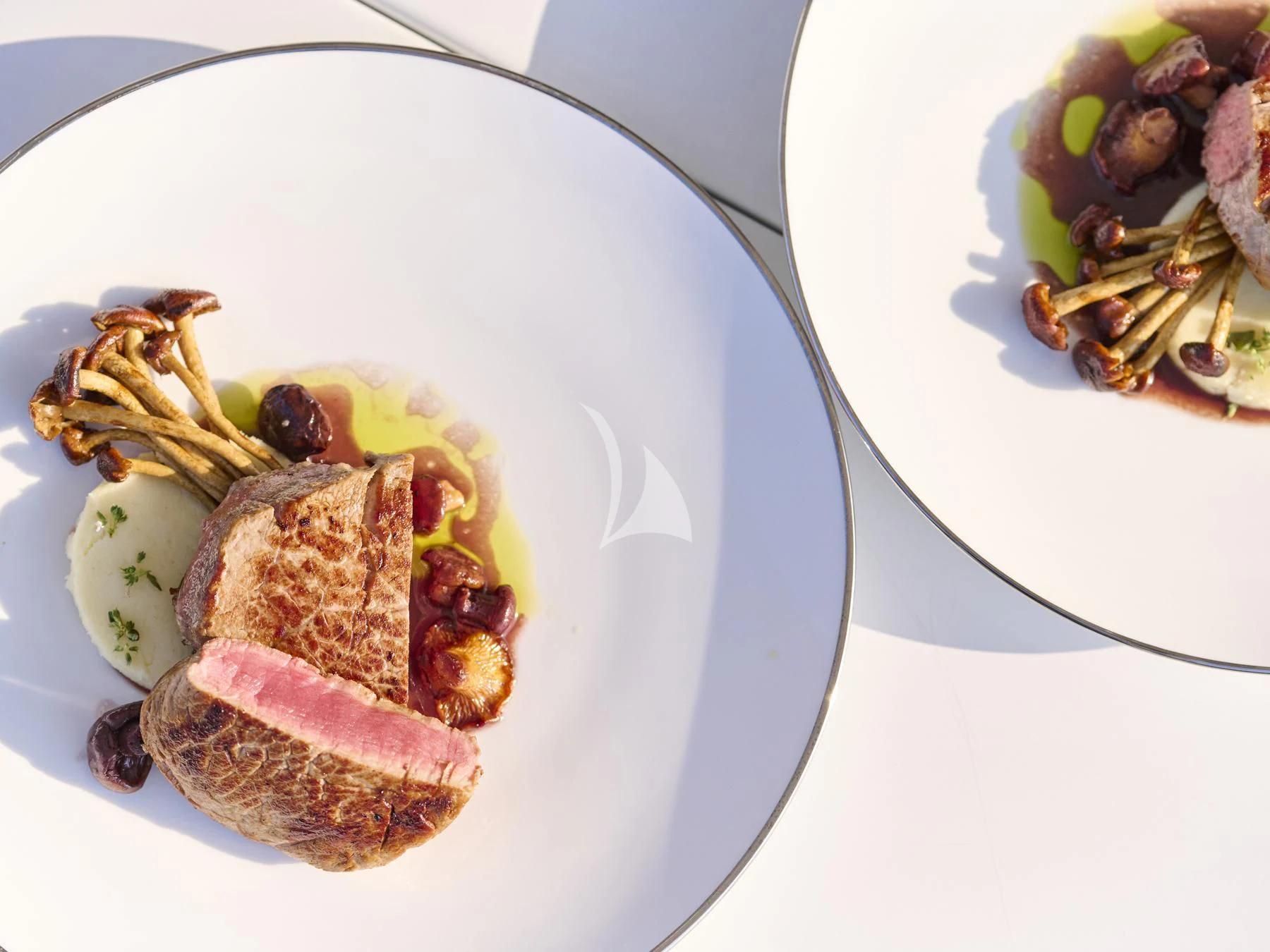 a plate of food aboard HAKUNA MATATA Yacht for Charter