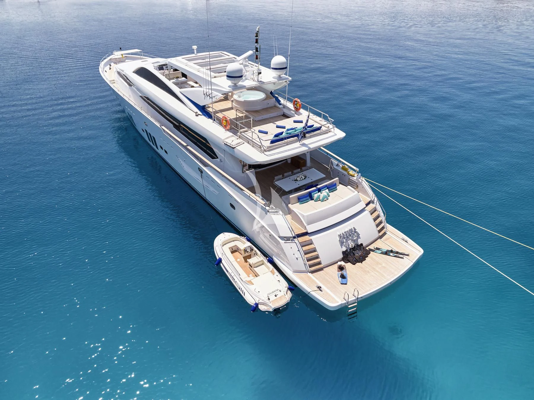 a boat on the water aboard HAKUNA MATATA Yacht for Charter